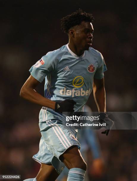 Ovie Ejaria of Sunderland during the Sky Bet Championship match between Fulham and Sunderland at Craven Cottage on April 27, 2018 in London, England.