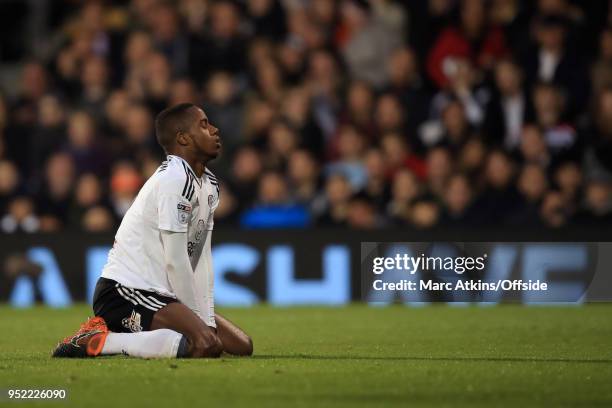 Dejected Ryan Sessegnon of Fulham during the Sky Bet Championship match between Fulham and Sunderland at Craven Cottage on April 27, 2018 in London,...