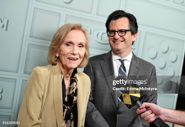 Actor Eva Marie Saint and TCM host Ben Mankiewicz attend the screening of 'A Hatful of Rain' during Day 2 of the 2018 TCM Classic Film Festival on...