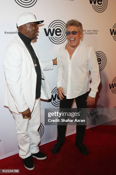 Musicians Grand Master Flash and Roger Daltrey arrive during the 2018 We Are Family Foundation Celebration Gala at Hammerstein Ballroom on April 27,...