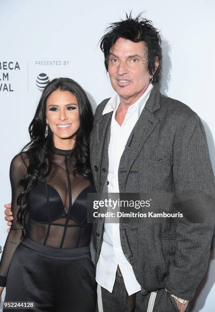 Brittany Furlan and Tommy Lee attend the 2018 Tribeca Film Festival World Premiere of Bert Marcus' THE AMERICAN MEME on April 27, 2018 at Spring...