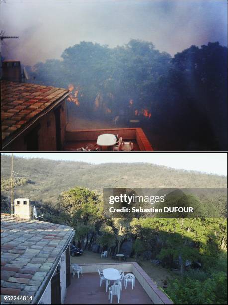 The fire as seen from Jerome Ferte's terrace.