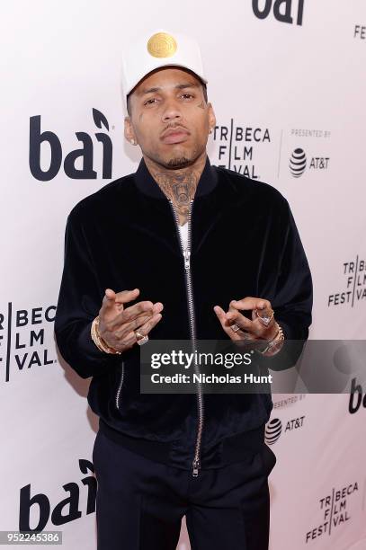 Rapper Kid Ink attends the screening of "Unbanned: The Legend of AJ1" - 2018 Tribeca Film Festival at Beacon Theatre on April 27, 2018 in New York...