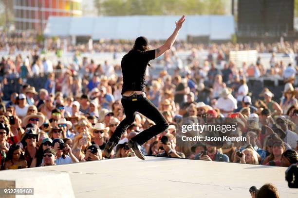 Chris Janson performs onstage during 2018 Stagecoach California's Country Music Festival at the Empire Polo Field on April 27, 2018 in Indio,...