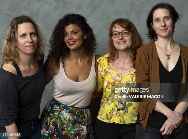 Directors Marie Garel Weiss, Nawell Madani, Nathalie Mathe and Elsa Diringer pose during the Colcoa French Film Festival Day 5 at the Directors Guild...