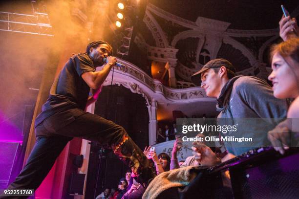 Akala performs live on stage at O2 Shepherd's Bush Empire on April 27, 2018 in London, England.