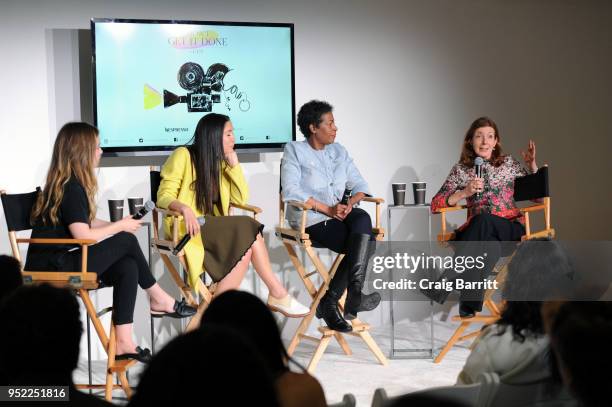 Allie Jones, Olivia Milch, Dawn Porter and Susanna White attend The Cut's "How I Get It Done" event featuring Nespresso on April 27, 2018 in New York...