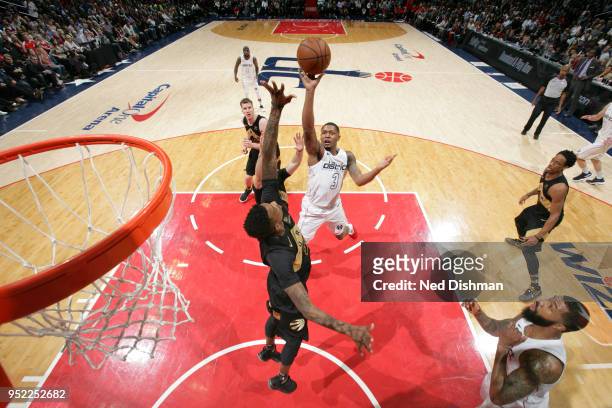 Bradley Beal of the Washington Wizards shoots the ball against the Toronto Raptors in Game Six of the Eastern Conference Quarterfinals during the...