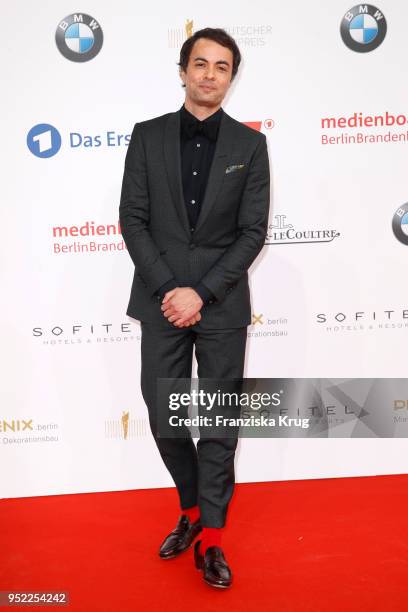 Nikolai Kinski attends the Lola - German Film Award red carpet at Messe Berlin on April 27, 2018 in Berlin, Germany.