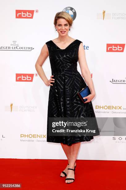 Rike Schmid attends the Lola - German Film Award red carpet at Messe Berlin on April 27, 2018 in Berlin, Germany.