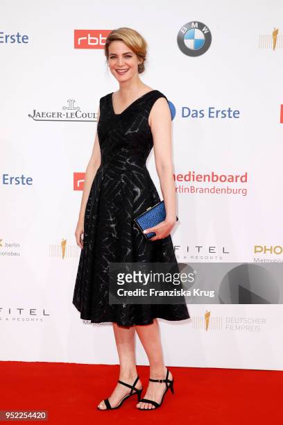 Rike Schmid attends the Lola - German Film Award red carpet at Messe Berlin on April 27, 2018 in Berlin, Germany.