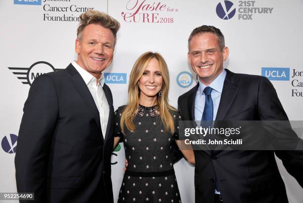 Gordon Ramsay, Dana Walden and President of Alternative and Reality Group for NBC Entertainment, Paul Telegdy attend UCLA Jonsson Cancer Center...