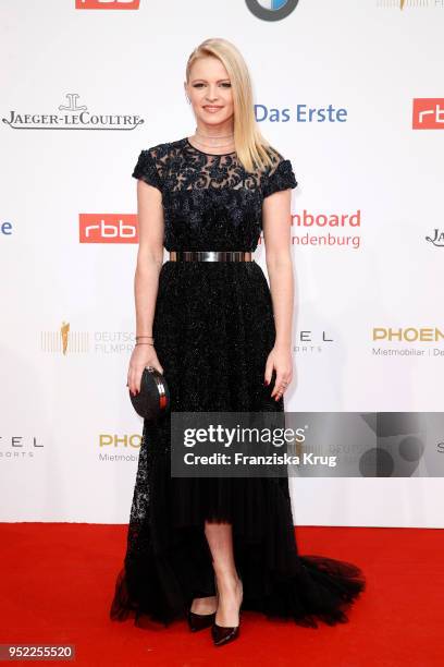 Jennifer Ulrich attends the Lola - German Film Award red carpet at Messe Berlin on April 27, 2018 in Berlin, Germany.