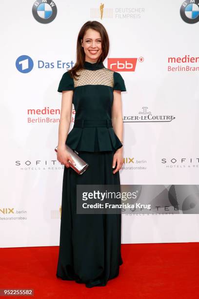Paula Beer attends the Lola - German Film Award red carpet at Messe Berlin on April 27, 2018 in Berlin, Germany.