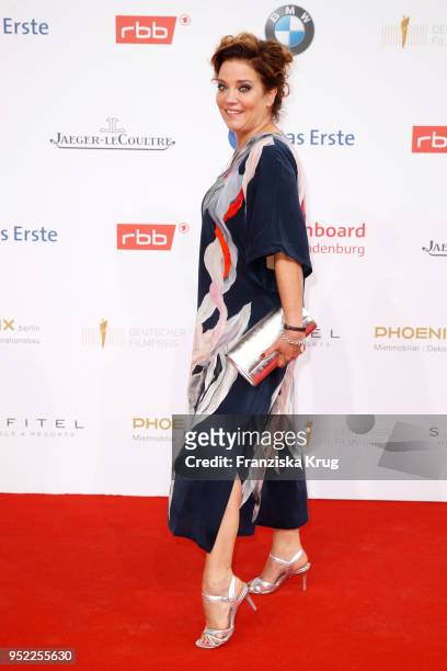 Muriel Baumeister attends the Lola - German Film Award red carpet at Messe Berlin on April 27, 2018 in Berlin, Germany.