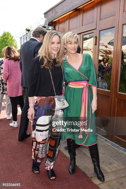 Ann-Kathrin Kramer and Gesine Cukrowski during the 45th anniversary celebration of Ziegler Film at Tipi am Kanzleramt on April 27, 2018 in Berlin,...