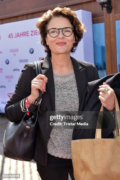 Barbara Auer during the 45th anniversary celebration of Ziegler Film at Tipi am Kanzleramt on April 27, 2018 in Berlin, Germany.