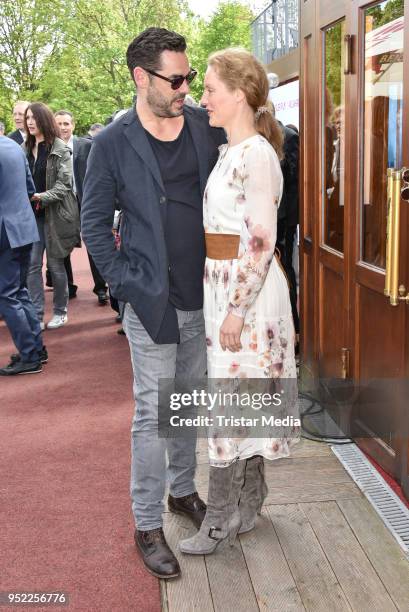 Tobias Ortel and Tessa Mittelstaedt during the 45th anniversary celebration of Ziegler Film at Tipi am Kanzleramt on April 27, 2018 in Berlin,...
