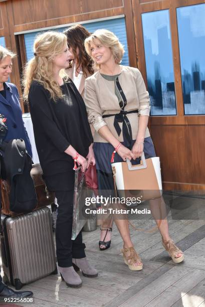 Diana Amft and Valerie Niehaus during the 45th anniversary celebration of Ziegler Film at Tipi am Kanzleramt on April 27, 2018 in Berlin, Germany.