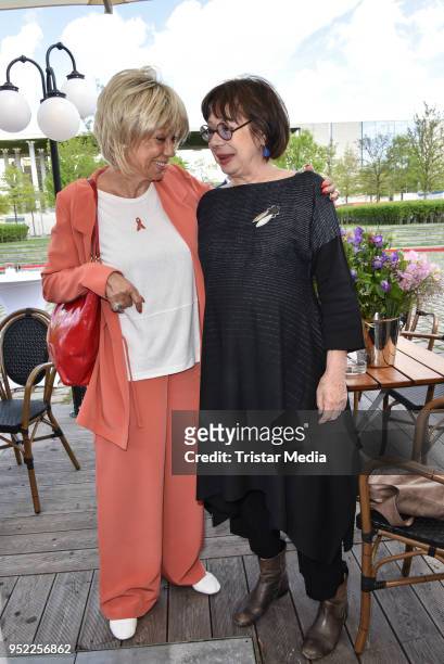 Judy Winter and Monika Hansen during the 45th anniversary celebration of Ziegler Film at Tipi am Kanzleramt on April 27, 2018 in Berlin, Germany.