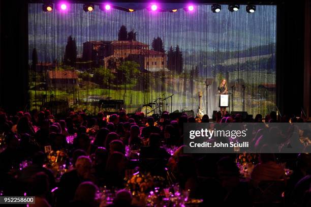 Dana Walden speaks on stage during UCLA Jonsson Cancer Center Foundation Hosts 23rd Annual "Taste for a Cure" Event Honoring President of Alternative...