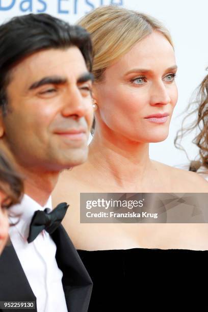 Fatih Akin and Diane Kruger attend the Lola - German Film Award red carpet at Messe Berlin on April 27, 2018 in Berlin, Germany.