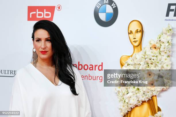 Minu Barati-Fischer attends the Lola - German Film Award red carpet at Messe Berlin on April 27, 2018 in Berlin, Germany.