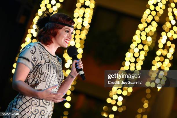 Filmstruck host Alicia Malone speaks onstage at the screening of 'The Roaring Twenties' during Day 2 of the 2018 TCM Classic Film Festival on April...