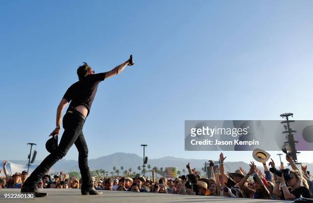 Chris Janson performs onstage during 2018 Stagecoach California's Country Music Festival at the Empire Polo Field on April 27, 2018 in Indio,...