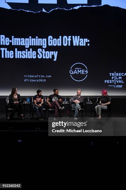 Danielle Bisutti , Jeremy Davies , Christopher Judge , God of War creative director Cory Barlog, and moderator, Polygon/Vox Media managing editor...