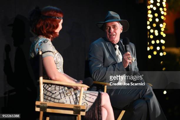 And Filmstruck Host Alicia Malone and actor Keith Carradine speak onstage at the screening of 'The Roaring Twenties' during Day 2 of the 2018 TCM...