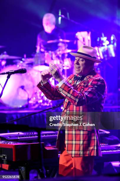 Jerry Dale McFadden of The Mavericks performs at Iroquois Amphitheater on April 27, 2018 in Louisville, Kentucky.