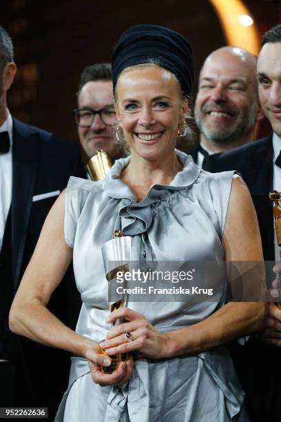 Katja Riemann during the Lola - German Film Award Party at Palais am Funkturm on April 27, 2018 in Berlin, Germany.