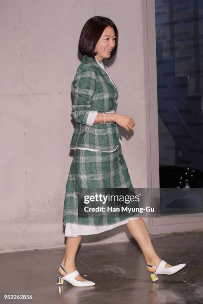 South Korean actress Kim Hee-Ae attends the photocall for 'Henry Beguelin' launch on April 26, 2018 in Seoul, South Korea.