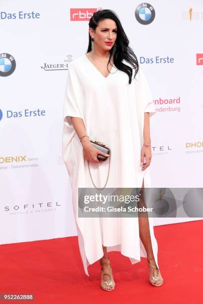 Minu Barati Fischer during the Lola - German Film Award red carpet at Messe Berlin on April 27, 2018 in Berlin, Germany.