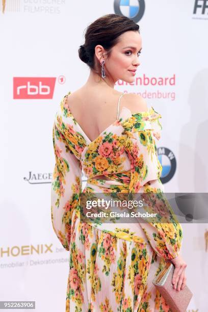 Emilia Schuele during the Lola - German Film Award red carpet at Messe Berlin on April 27, 2018 in Berlin, Germany.