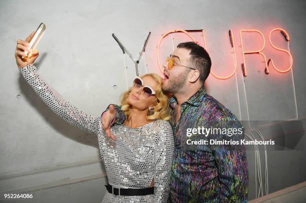 Paris Hilton and Kirill Bichustky attend the 2018 Tribeca Film Festival World Premiere of Bert Marcus' THE AMERICAN MEME on April 27, 2018 at Spring...