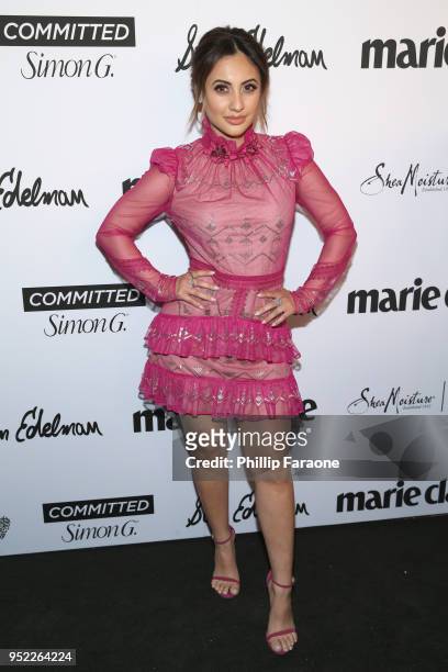 Francia Raisa attends Marie Claire Celebrates Fifth Annual 'Fresh Faces' in Hollywood with SheaMoisture, Simon G. And Sam Edelman at Poppy on April...