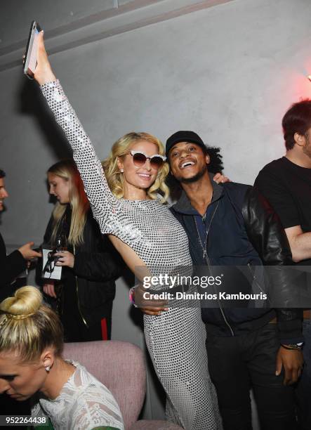Paris Hilton and Sam Yeye attend the 2018 Tribeca Film Festival World Premiere of Bert Marcus' THE AMERICAN MEME on April 27, 2018 at Spring Studios...