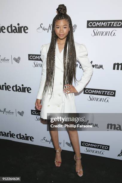 Storm Reid attends Marie Claire Celebrates Fifth Annual 'Fresh Faces' in Hollywood with SheaMoisture, Simon G. And Sam Edelman at Poppy on April 27,...