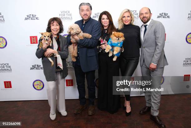 Lily Tomlin, Craig Ferguson; Lisa Vanderpump; June Diane Raphael and Paul Scheer attend "Wait Wait... Don't Kill Me-2" at The Broad Stage on April...