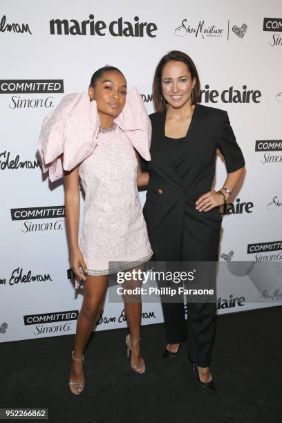 Yara Shahidi and Marie Claire Editor-in-Chief Anne Fulenwider attend Marie Claire Celebrates Fifth Annual 'Fresh Faces' in Hollywood with...