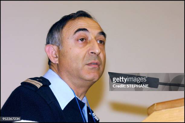 Colonel Hernandez of the French Gendarmerie unit of Languedoc Rousillon informs Gendarmes of the progress achieved during talks with minister of...