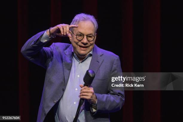 Comedian Lewis Black performs onstage during "The Joke's On US Tour" at ACL Live on April 27, 2018 in Austin, Texas.