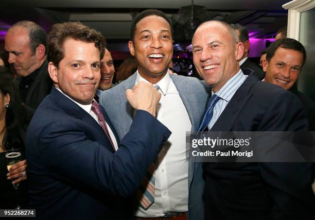 Anthony Scaramucci, Don Lemon and Stormy Daniels' lawyer Michael Avenatti attend the United Talent Agency White House Correspondence Dinner Pre-Party...