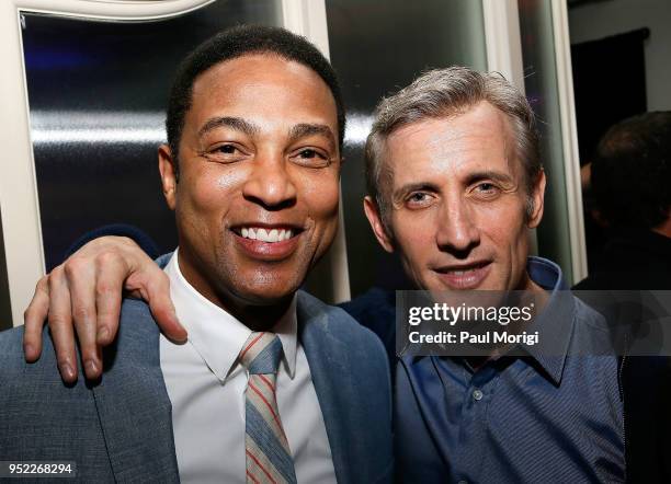 Don Lemon and Dan Abrams attend the United Talent Agency White House Correspondence Dinner Pre-Party at Fiola Mare on April 27, 2018 in Washington,...