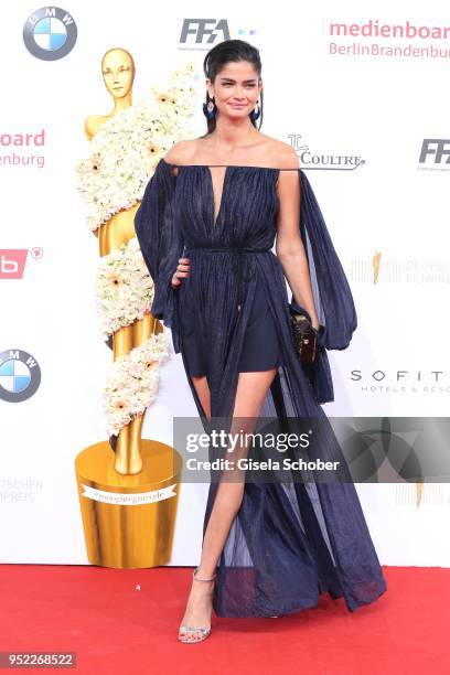 Shermine Shahrivar during the Lola - German Film Award red carpet at Messe Berlin on April 27, 2018 in Berlin, Germany.