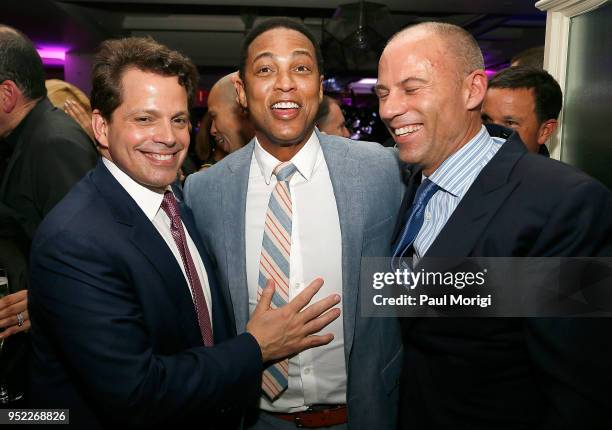 Anthony Scaramucci, Don Lemon and Stormy Daniels' lawyer Michael Avenatti attend the United Talent Agency White House Correspondence Dinner Pre-Party...