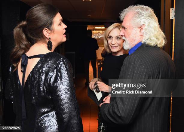 White House Press Secretary Sarah Huckabee Sanders, NBC News Andrea Mitchell and Host/Rolling Stones Keyboardist Chuck Leavell backstage during...