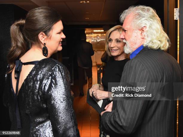 White House Press Secretary Sarah Huckabee Sanders, NBC News Andrea Mitchell and Host/Rolling Stones Keyboardist Chuck Leavell backstage during...